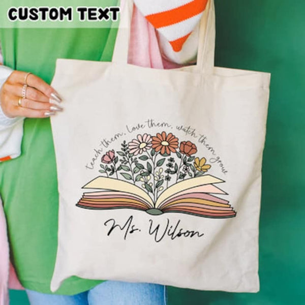 Teacher Gifts, Personalised Teacher Tote Bag, Teacher Tote Bag