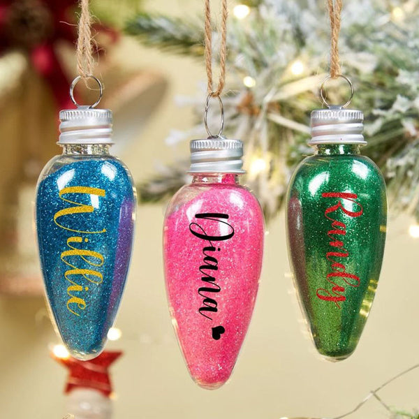 Personalized Lightbulb Christmas Ornaments