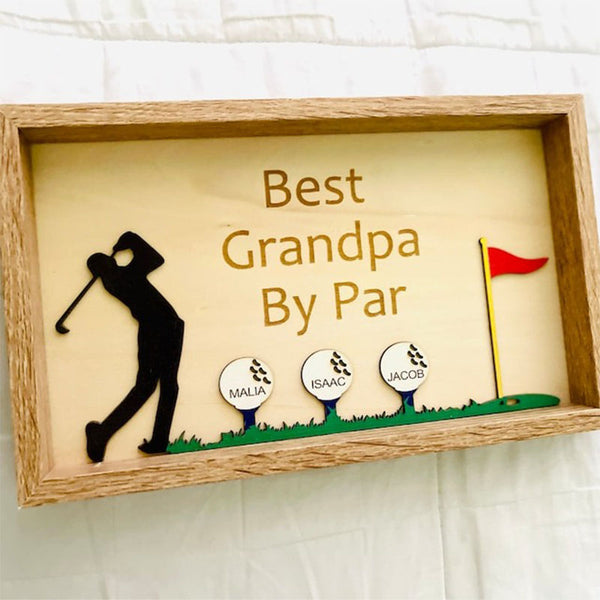 Best Dad by Par Sign -Wooden Golf Sign