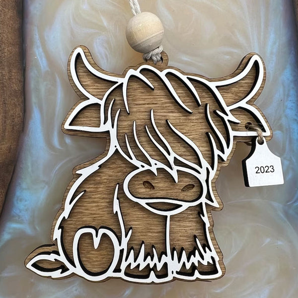 Baby Cow | Baby Shower Gift | Personalized Highland Cow Ornament