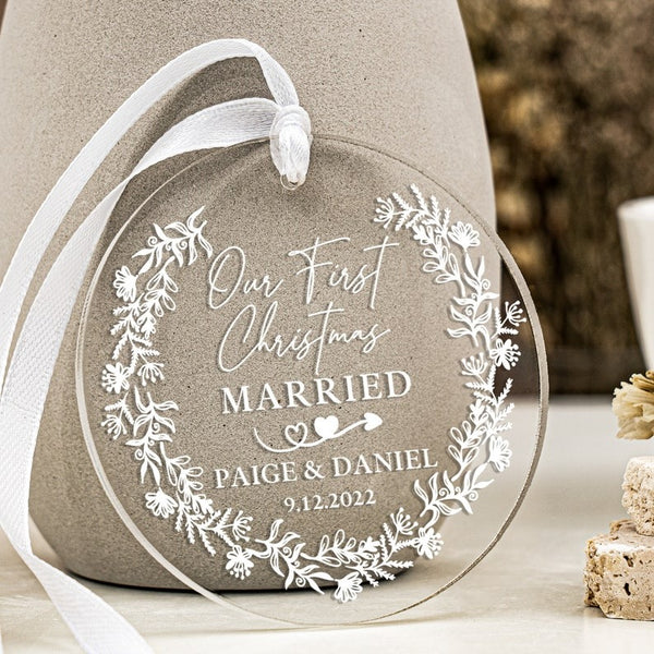 Personalize Our First Christmas Decorations Engagement Gifts, New Wedding Gifts for Couples