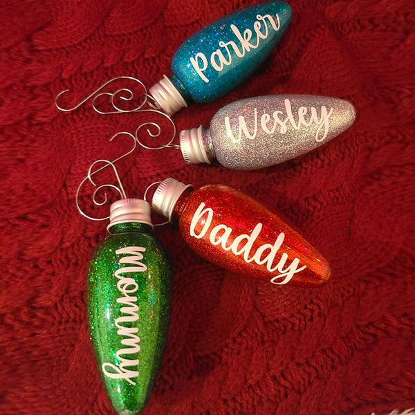 Personalized Lightbulb Christmas Ornaments