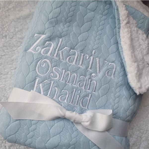 Personalised Baby/Toddler Cable Knit Blanket