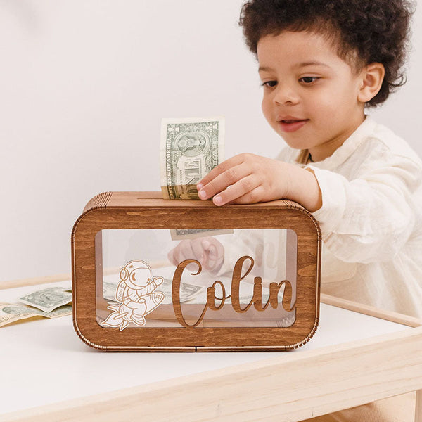 Personalized Piggy Bank, Kids Bank, Money Box, Custom Piggy Bank, Name Piggy Bank, Wooden Cash Box