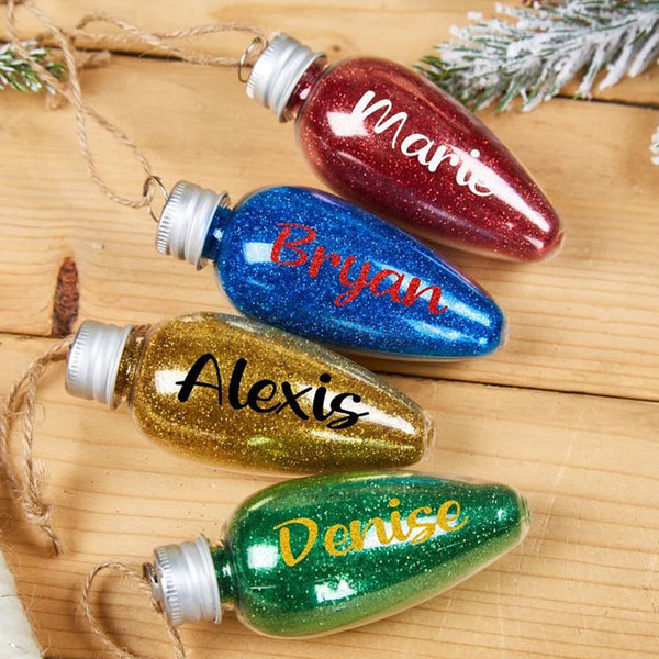 Personalized Lightbulb Christmas Ornaments