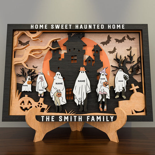 Personalized Halloween Family Sign, Halloween Family Portrait, Custom Ghost Family Sign