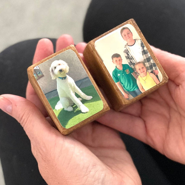 Stacking Photo Blocks Set - Photo Gift, Wooden Photo Block