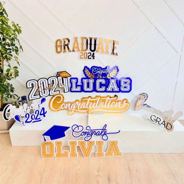 Graduation Name Sign, Graduation Party Backdrop Decoration,Class of 2024