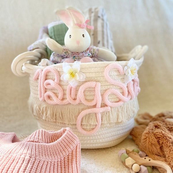 Personalized baby shower gift basket custom diaper basket custom name gift 1st birthday gift