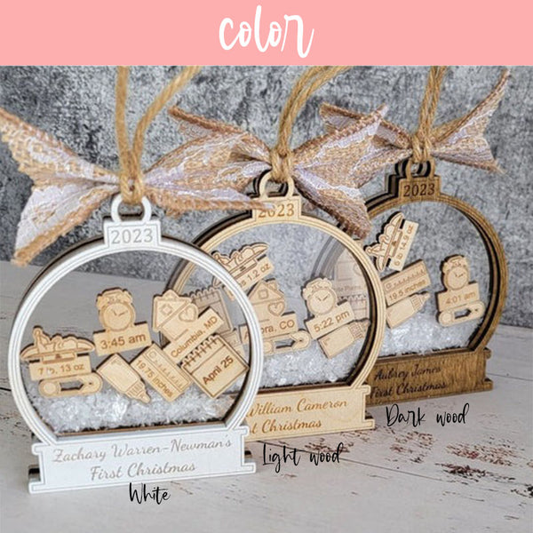 Baby's First Christmas Ornament 2022/2023 Customized Babies 1st Christmas, Personalized Baby Name