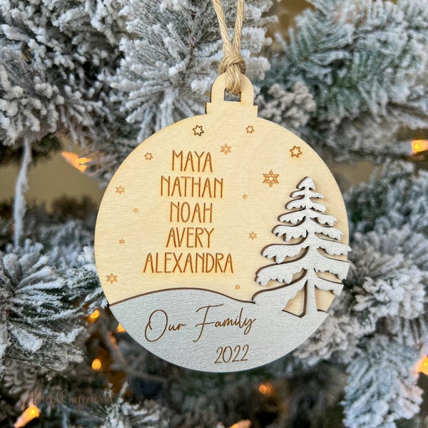 Personalized Family Ornament, Our Family / Grand Children Christmas Ornament, Family Members Ornament