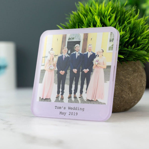 Personalised Photo Coaster Printed Acrylic Drinks Coaster - Novelty Coaster Gift