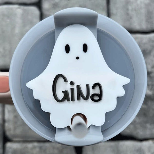 Halloween Fall Name Plate Lid Toppers Autumn Spooky Accessories Personalized Name Tag for Tumbler Name Tag