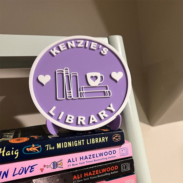 Library Sign,Personalized Acrylic Bookshelf Sign