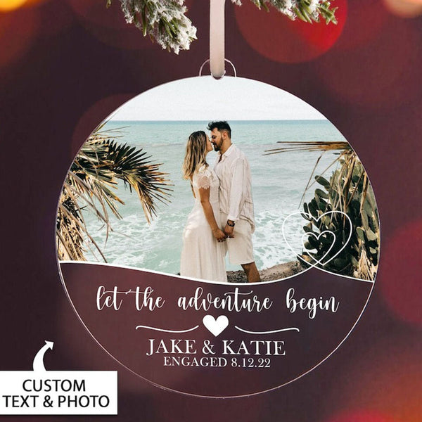 Personalized Engaged Ornament, Engaged First Christmas