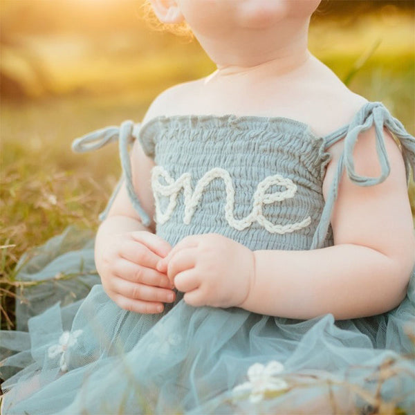 Custom Name Tutu, Hand Embroidered Baby Romper, Personalized Birthday Outfit