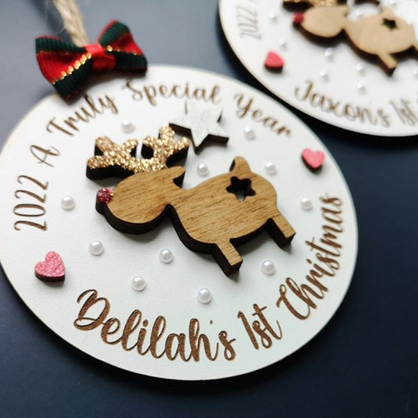 Personalize Your Baby'S First Christmas, Wooden Ornaments, Christmas Tree Decorations