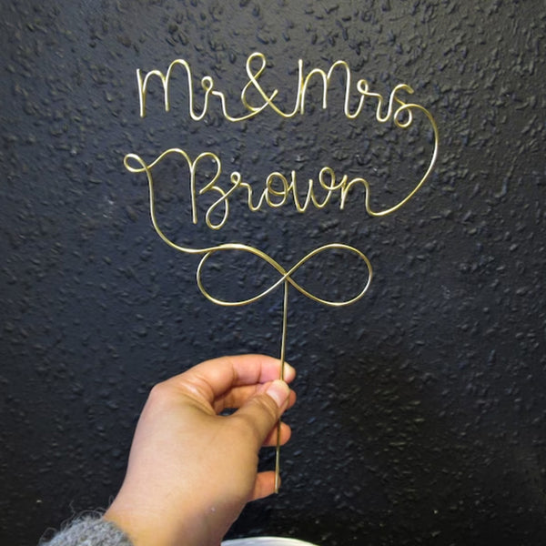 wedding cake topper wire Mr and Mrs cake Topper wedding decor