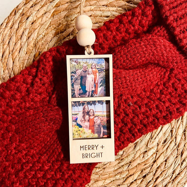 Photo Ornament, Photo Strip Ornament, Personalized Photo Strip Christmas Ornament