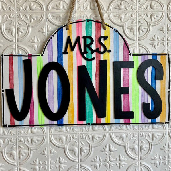 Personalized Teacher Door or Wall Sign, Classroom Sign, 3D Teacher Name Sign