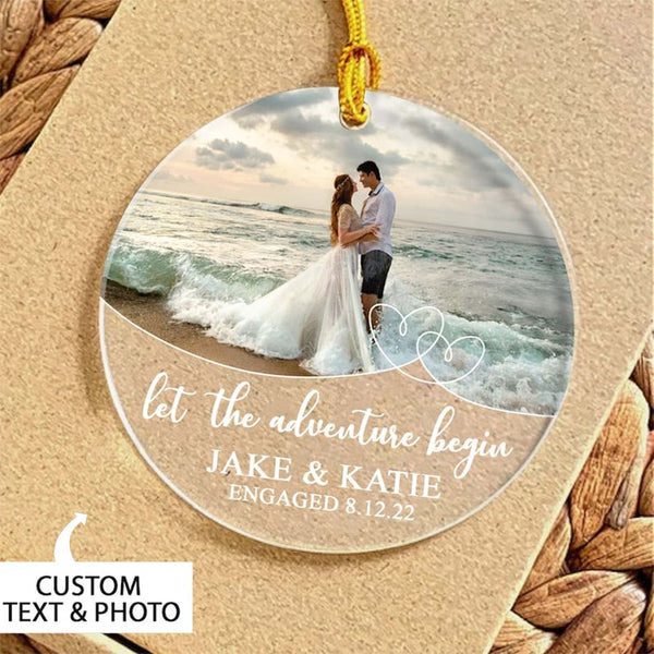 Personalized Engaged Ornament, Engaged First Christmas