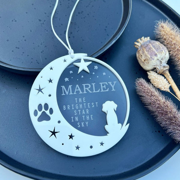 Dog Memorial Ornament, Personalised Dog Keepsake Gift, Dog Sympathy Gift