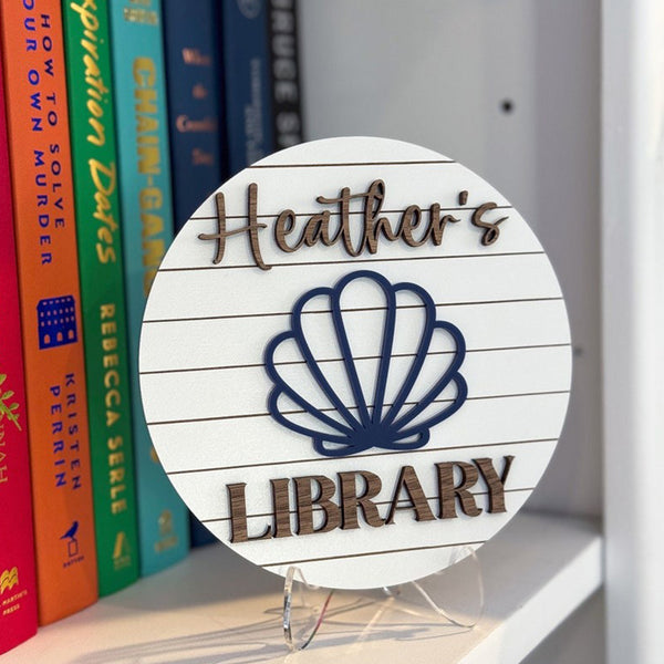 Personalized Library Sign, Book Shelf Decor,Gift for Book Lover