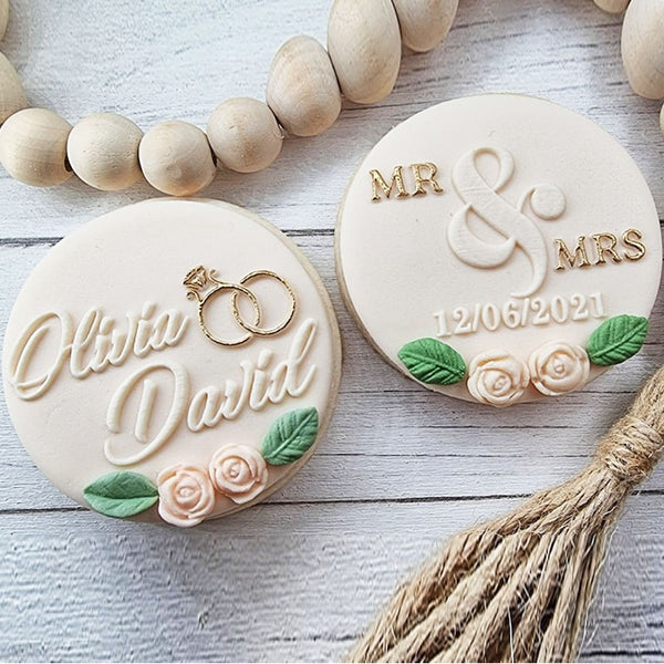 Custom Embosser Fondant Stamp, Wedding Acrylic Embosser for Cookies