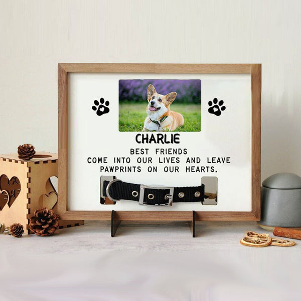 Pet Commemorative Gift, Personalized Commemorative Pet Collar Photo Holder Frame