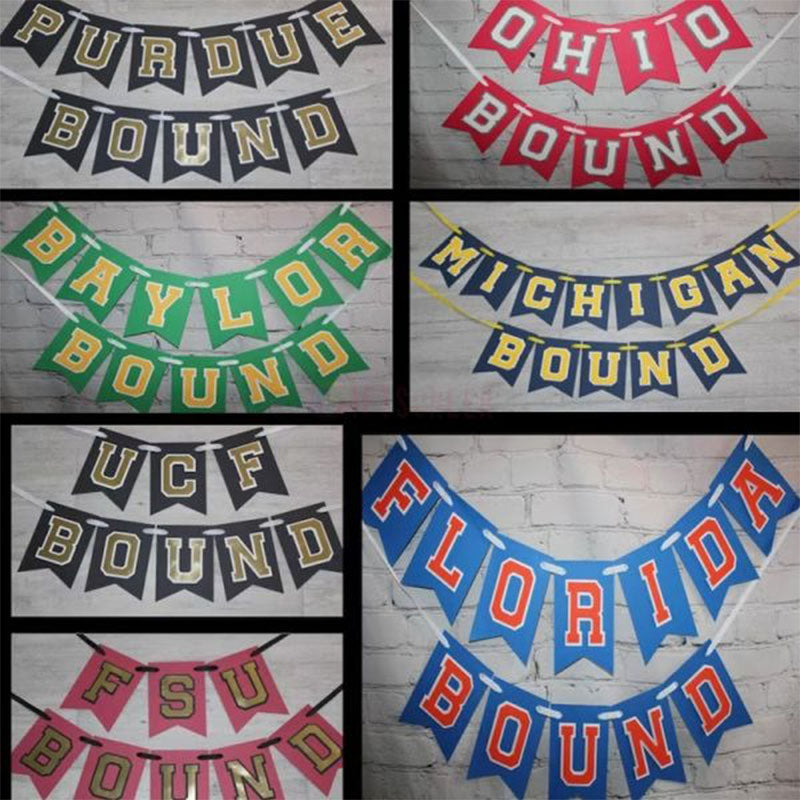 Custom College Bound Banner, Any School Banner, Pick your school colors