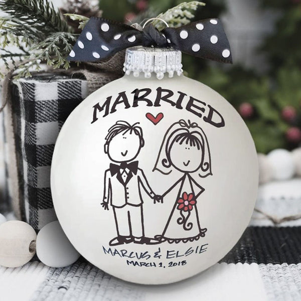 Wedding Gift, Wedding Ornament, Ornament Gift Set, Custom Bride Groom Gift