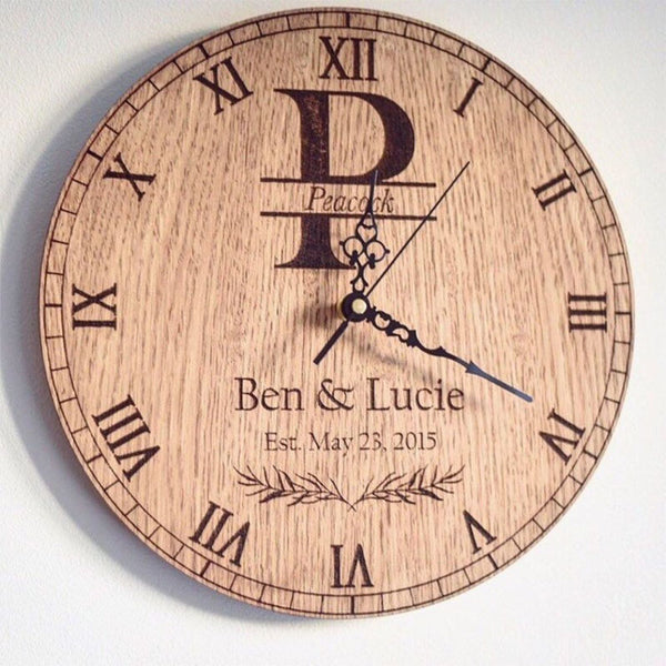 Custom Wall Clock, Personalized Family Name Clock