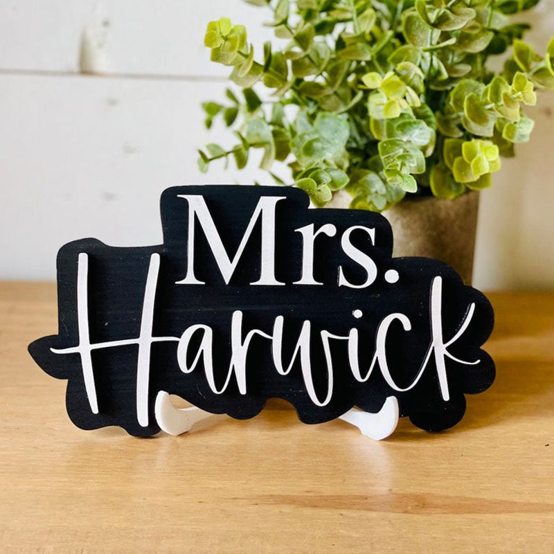 Personalized 3D Teacher Name Cut Out Sign