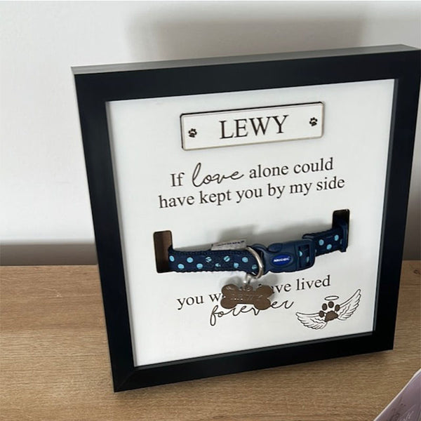 Personalised In loving memory Dog Collar Box Frame - Pet Memorial - Rainbow Bridge - Pet Loss Gift