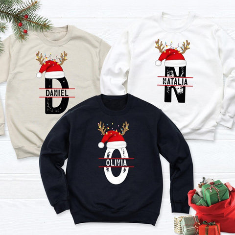 Personalized Family Christmas Name Sweatshirt Custom Hoodie