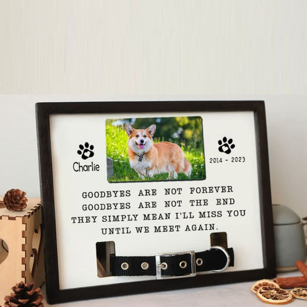 Pet Commemorative Gift, Personalized Commemorative Pet Collar Photo Holder Frame