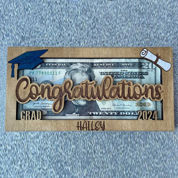 Personalized Graduation Money Holder, Cash Holder, Class of 2024 Gift