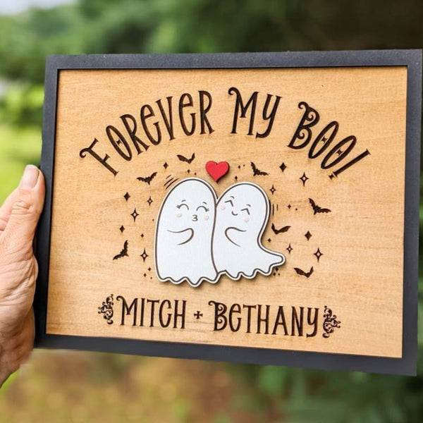 PERSONALIZED Forever My Boo sign, Halloween Decor, Valentine's Day gift, Ghost Decor