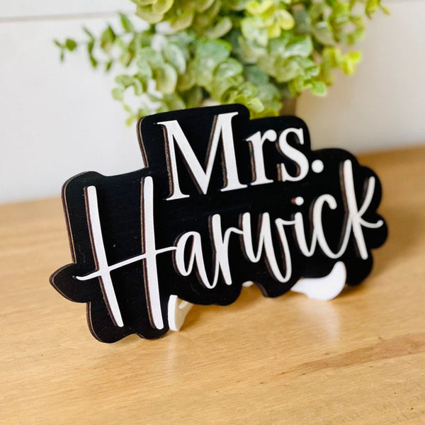 Personalized 3D Teacher Name Cut Out Sign