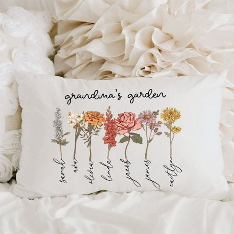 Grandma Mother's Day Gift, Personalize Grandma's Garden Pillow