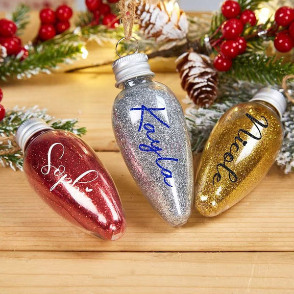 Personalized Lightbulb Christmas Ornaments