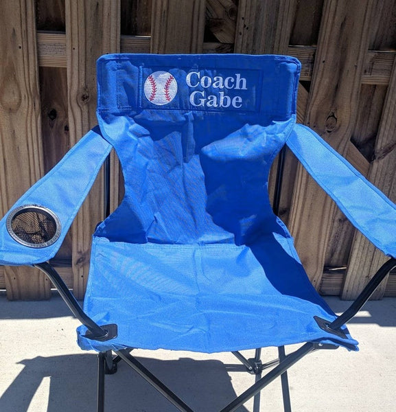 Personalized Coach Gift - Baseball Football Adult Folding Chair