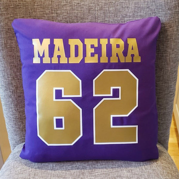 Senior night group gift football idea pillow sports jersey name number soccer