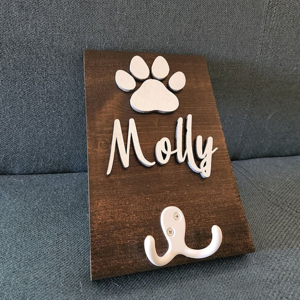 Personalized Pet Leash Holder, Custom Pet leash holder, Pet Sign, Dog Sign