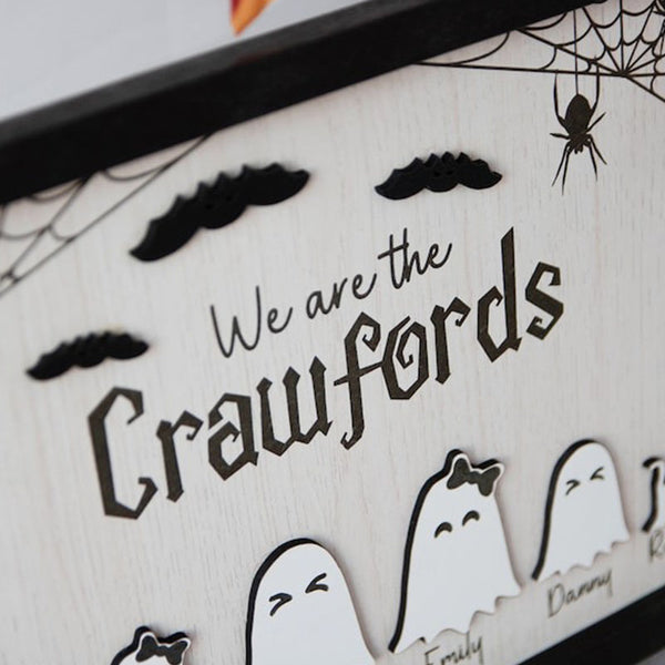 Halloween Ghost Family With Pets, Custom Halloween Family Sign, Personalized Halloween Family with Pets ghost, Family Halloween Gift