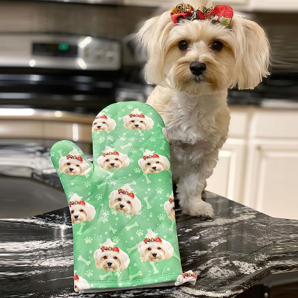 Customized Dog Mitt - Put Your Cute Dog on Custom Oven Mitts, Dog Lovers, Dog Personalized, Christmas Gift