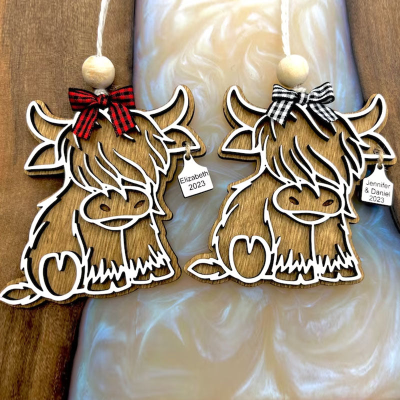 Baby Cow | Baby Shower Gift | Personalized Highland Cow Ornament