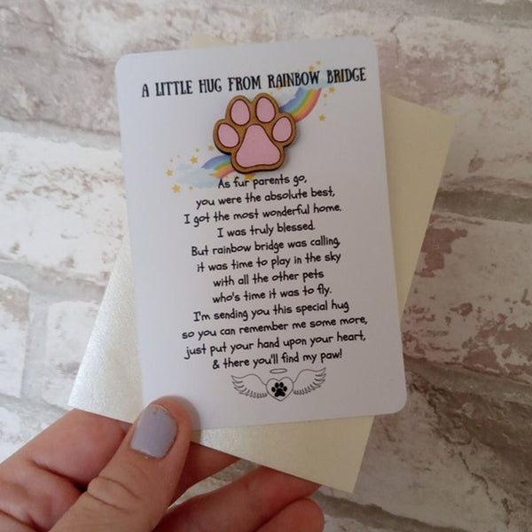 Pocket Hug | Pet Loss | Rainbow Bridge | Keepsake | Send A Hug Gift | Paw Print on my Heart