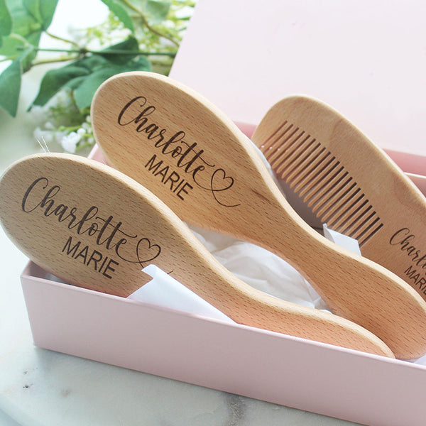 Custom Baby Gift Girls| Personalized Wooden Baby Hair Brush | Custom Baby Brush | Baby Shower Gift Girls | Baby Keepsake Gift