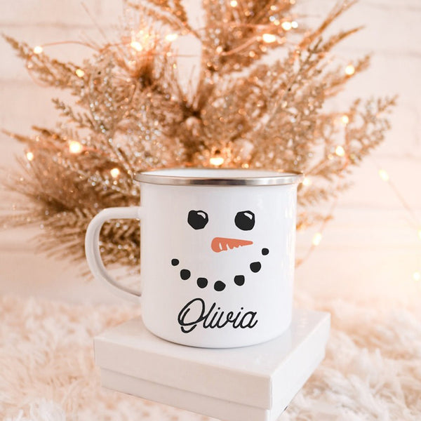 Custom Snowman Mug - Personalized Hot Chocolate Mug For Kids